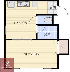 ラフィーネ諏訪(1DK/3階)の間取り写真