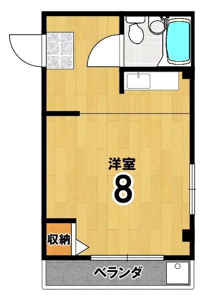 緑風ハイツ(ワンルーム/1階)の間取り写真