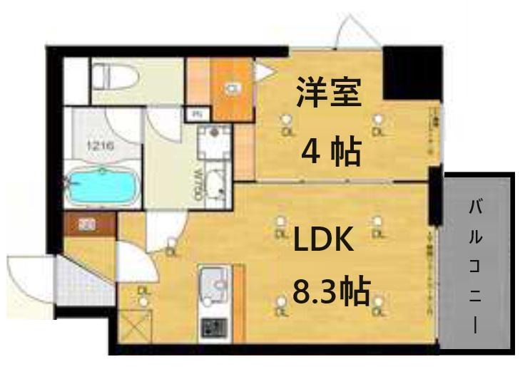ブエナビスタ梅田イースト(1LDK/3階)の間取り写真