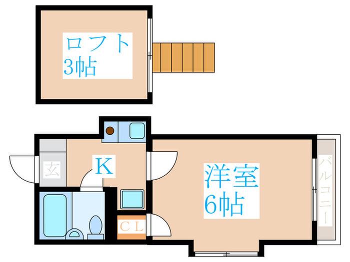フェリス中野(1K/1階)の間取り写真