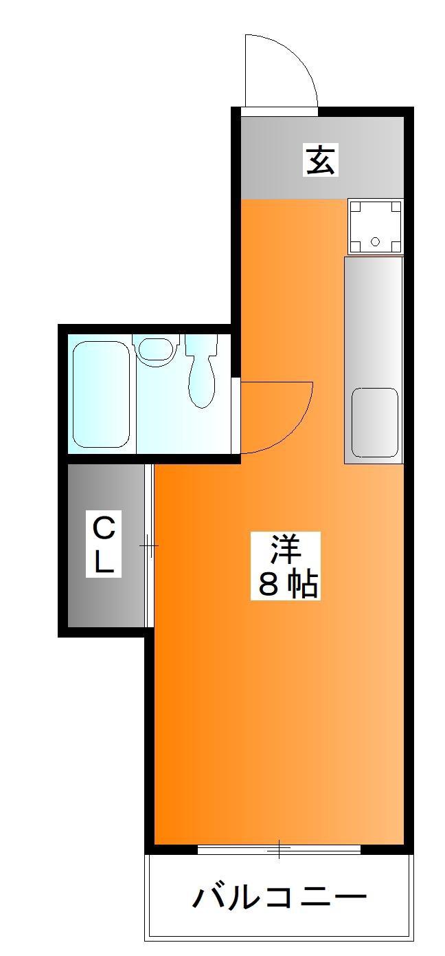 かいづかファミリアI(ワンルーム/2階)の間取り写真