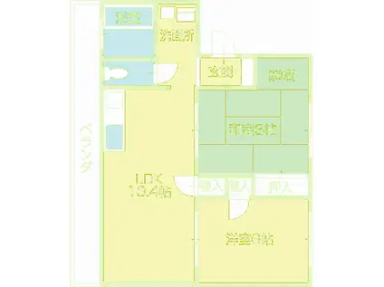 コォーリングマンション II(2LDK/2階)の間取り写真
