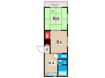 八千代コーポ(2K/3階)の間取り写真