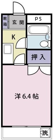 冨士ハイツ(1K/2階)の間取り写真