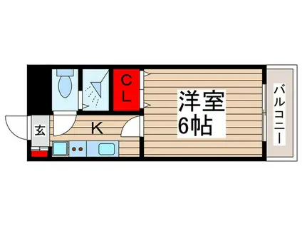 オネスティ船橋5番館(1K/9階)の間取り写真