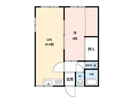 フェアシャトー(1LDK/2階)の間取り写真