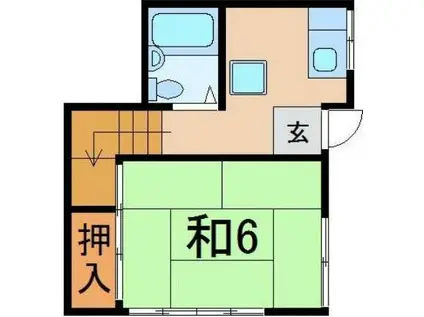 野興ハウス第1(1K/1階)の間取り写真