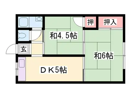 黒田荘(2DK/2階)の間取り写真