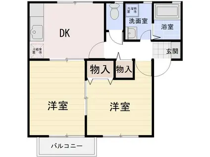 グランデ(2DK/1階)の間取り写真