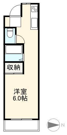 西町ハイツ(ワンルーム/2階)の間取り写真