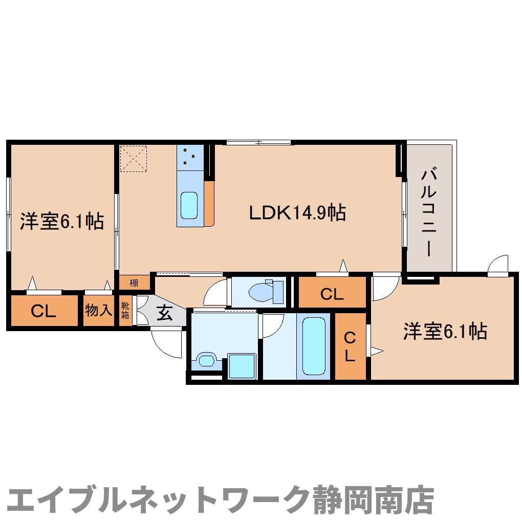 DCREST有明町(2LDK/2階)の間取り写真