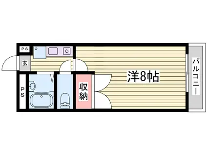 ドリーム三条(1K/2階)の間取り写真