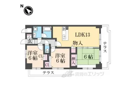 エール豊岡(3LDK/8階)の間取り写真