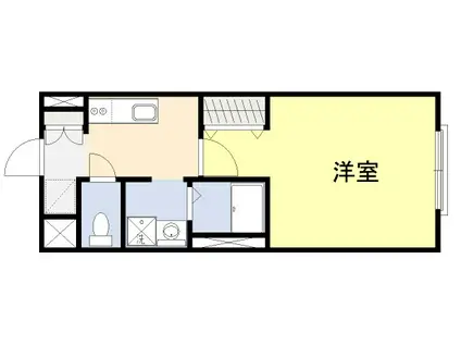 エーケーハイツC(1K/2階)の間取り写真