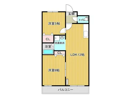 グリーンタウン吹上(2LDK/1階)の間取り写真