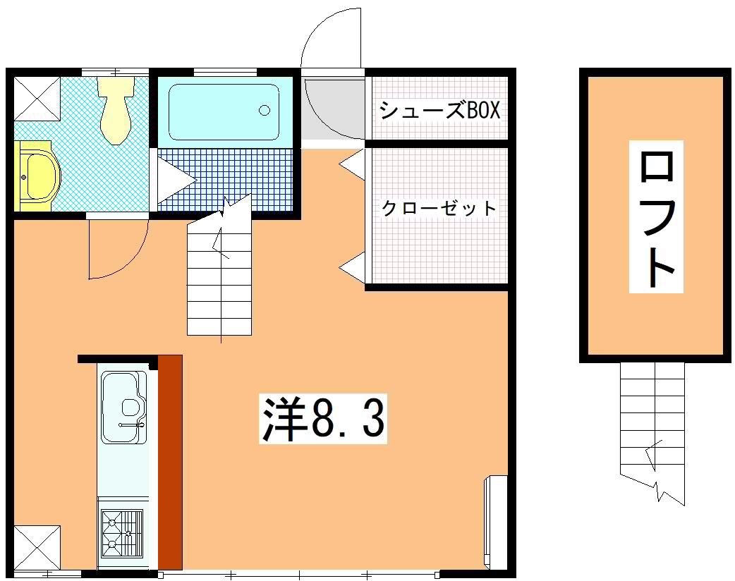 コーポかぜみどり(ワンルーム/1階)の間取り写真