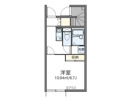クレイン(1K/1階)の間取り写真