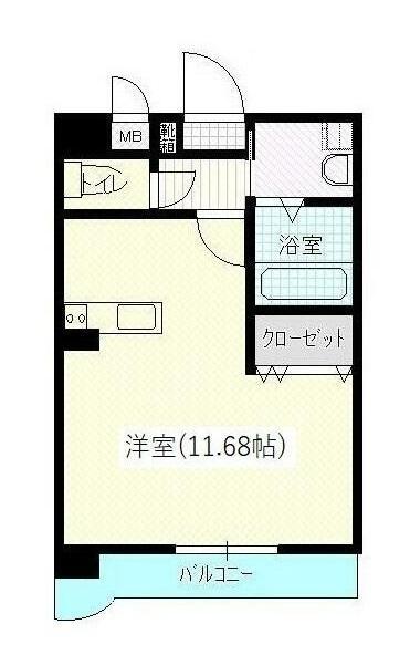 なかよしマンション塩上(1K/4階)の間取り写真