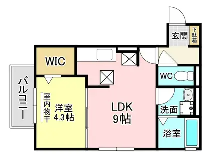メゾンプランタニエール ドゥ(1LDK/2階)の間取り写真