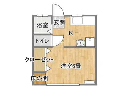 いわきL&Gマンション(1DK/3階)の間取り写真