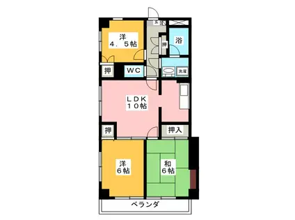 オオサワビル(3DK/2階)の間取り写真