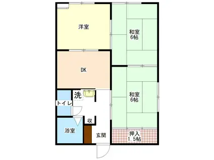 サニーコートI(3DK/2階)の間取り写真