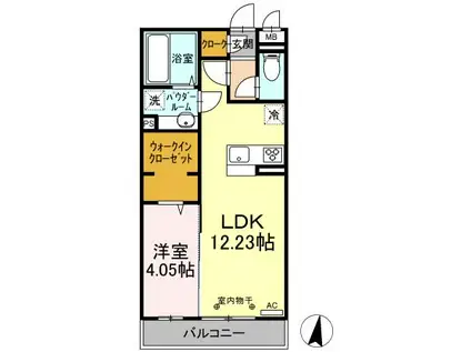 D-ROOM倉賀野町(1LDK/2階)の間取り写真