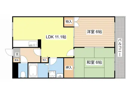 レジデンス・ヒロ(2LDK/1階)の間取り写真
