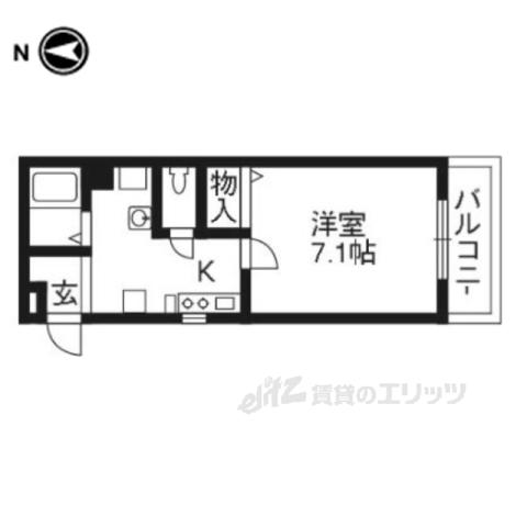 TIMUR九条(1K/5階)の間取り写真