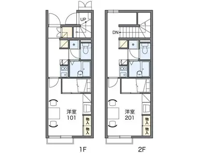 レオパレスシゲルサノーマ(1K/1階)の間取り写真