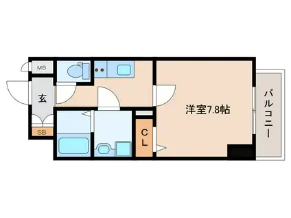 THE RESIDENCE S(1K/2階)の間取り写真
