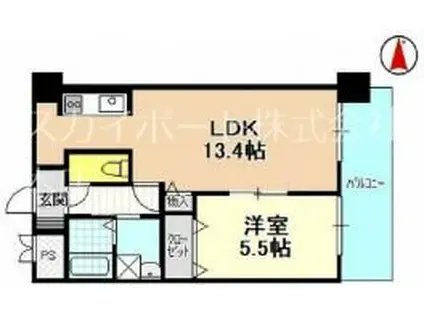 サニーコート(1LDK/4階)の間取り写真