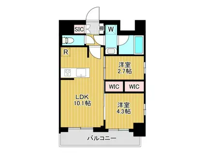 コンフォリア・リヴ品川戸越(2LDK/5階)の間取り写真