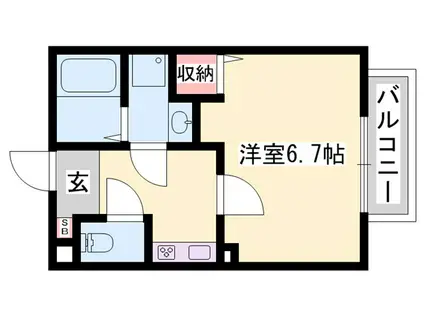 セルベイユIII(1K/2階)の間取り写真