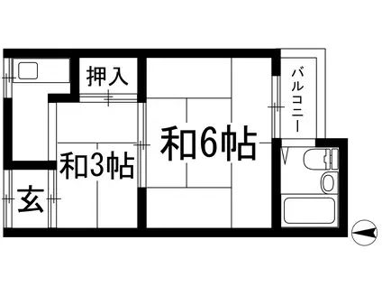 あじさいコーポ(2K/1階)の間取り写真