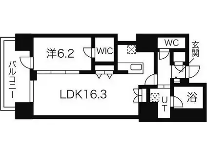 マストライフ南4条(1LDK/13階)の間取り写真