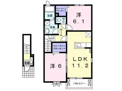 メゾンTK I(2LDK/2階)の間取り写真