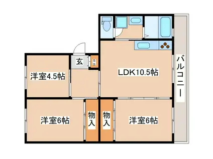 須磨一ノ谷グリーンハイツG棟(3LDK/5階)の間取り写真