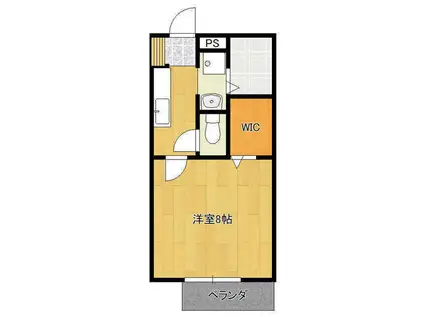 アンサンブルミワ A棟(1K/1階)の間取り写真