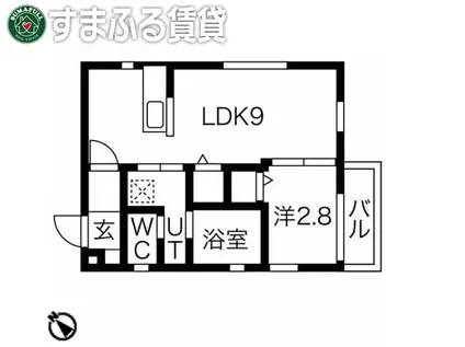VERDE東陽(1LDK/3階)の間取り写真