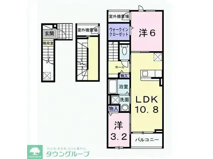 グラン・ハーモニー忠生公園(2LDK/3階)の間取り写真