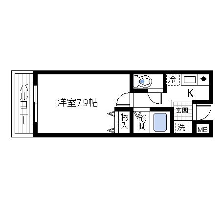 セゾンコート春木(1K/3階)の間取り写真