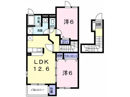 フォーリスト II(2LDK/2階)の間取り写真