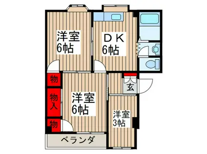 栗原マンション(3DK/2階)の間取り写真