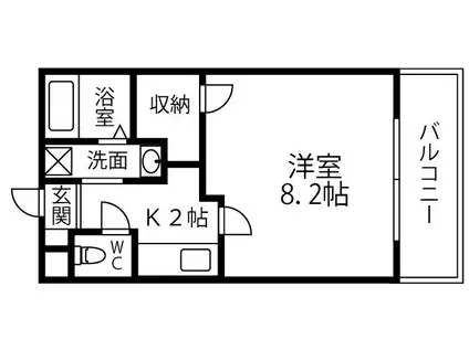 サンシャイン宇宿(1K/3階)の間取り写真