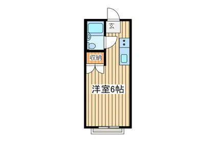 ピアワグリ(ワンルーム/2階)の間取り写真