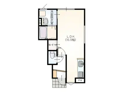 D-BOX上安原南(ワンルーム/1階)の間取り写真