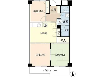 ロワヴェールミナミ(3DK/2階)の間取り写真