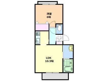 シャーメゾン大供(1LDK/2階)の間取り写真