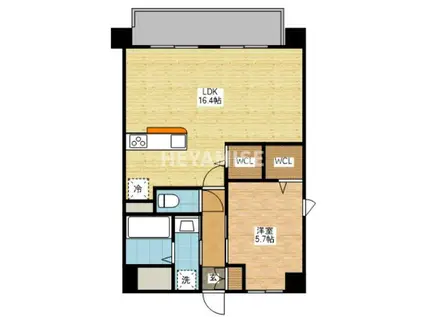 グランドステージ西山(1LDK/4階)の間取り写真